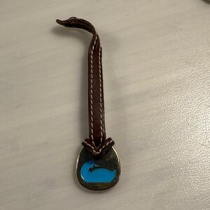 Dooney & Bourke Gold and Brown charm with blue duck